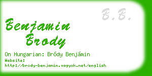 benjamin brody business card